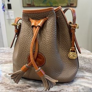 Vintage Dooney & Bourke Pebbled Leather Bucket Bag Purse